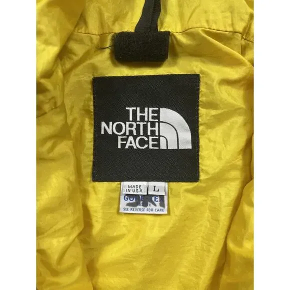 Vintage The North Face Ski Jacket Mens L Yellow Gore-Tex Full Zip Outdoor 80s - Picture 3 of 9